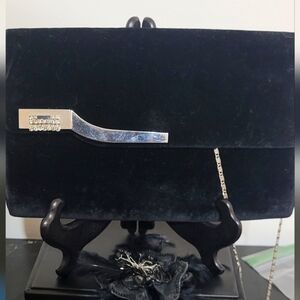Black velvet clutch or shoulder bag